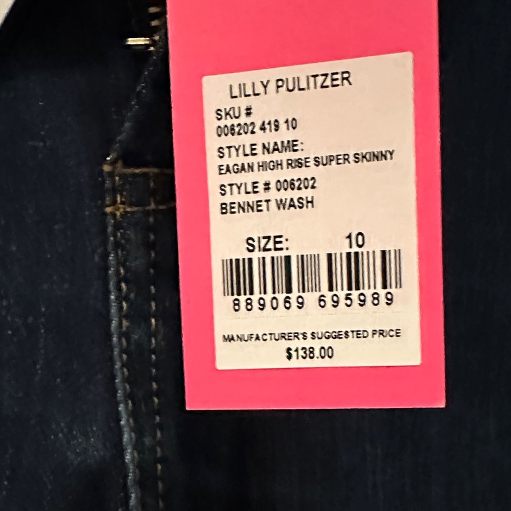 Lilly Pulitzer High Rise Dark Blue Jeans - Picture 4 of 7